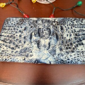 Brahmin Textured Blue and Gray Wallet